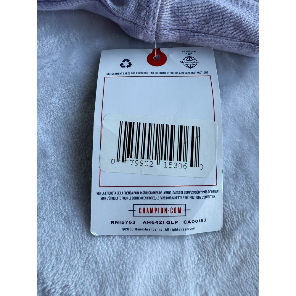 Champion Hoodie Pastel Purple Women M Rainbow Script Logo Y2K Casual Athleisure - Picture 12 of 13